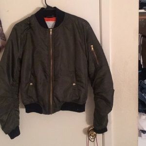 Olive green bomber jacket